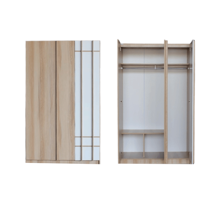 ชุดห้องนอน + ที่นอน PVC 6 ฟุต WISDOM DESIGN FURNITURE รุ่น NANA-S สีบัตเตอร์/ขาว ลิ้นชักท้ายเตียง